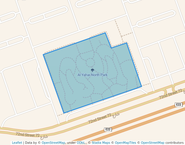 walking in Al Yahar North Park map in Al Ain