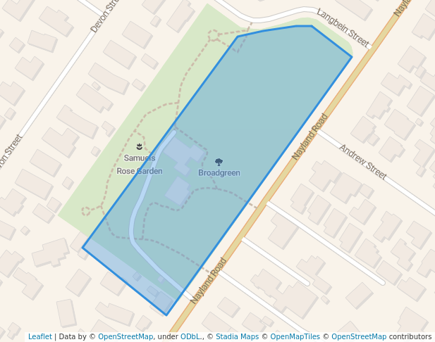 walking in Broadgreen map in Nelson