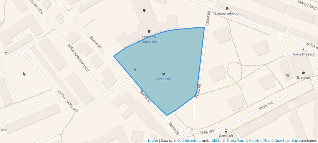 walking in Széna tér map in Székesfehérvár