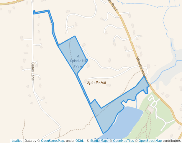walking in Spindle Hill map in Stow