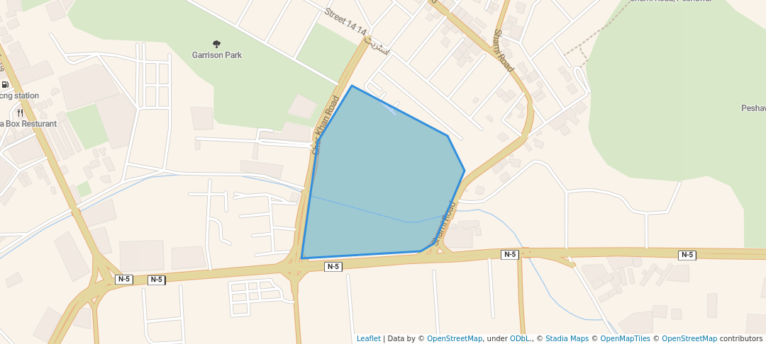 walking in Sher Khan Stadium map in Peshawar