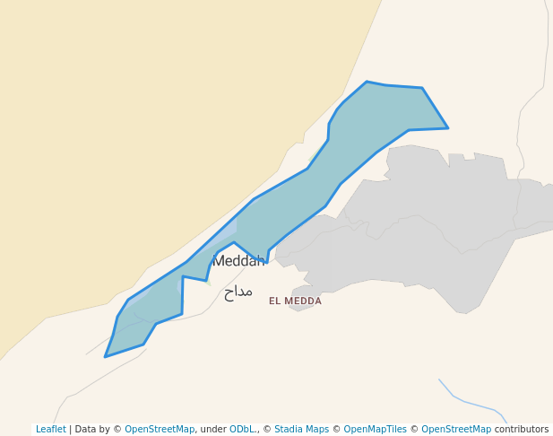 بستان النخيل مداح in El Medda | Map and Routes