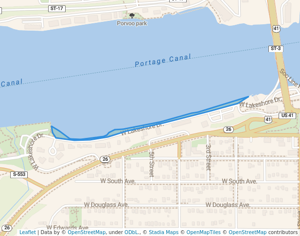 walking in Houghton Waterfront Park map in Houghton
