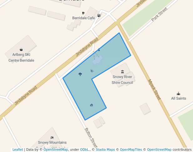 walking in Berridale Lions Park map in Berridale