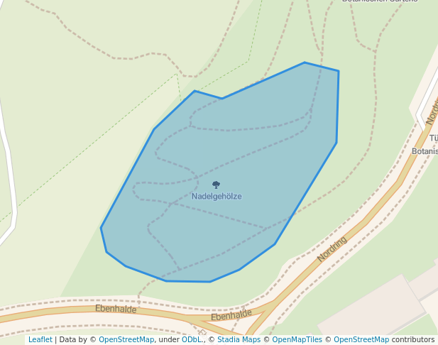 walking in Nadelgehölze map in Tübingen