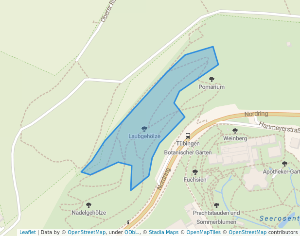 walking in Laubgehölze map in Tübingen