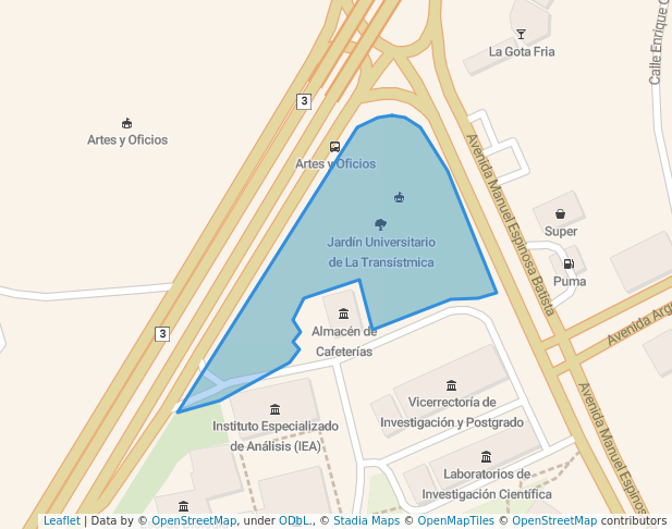 walking in Jardín Universitario de La Transístmica map in Panamá