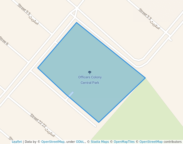 walking in Officers Colony Central Park map in Wah Cantt