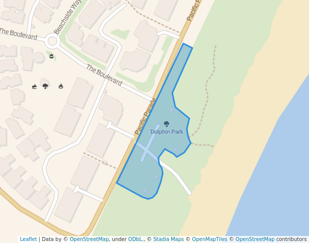 walking in Dolphin Park map in Yamba