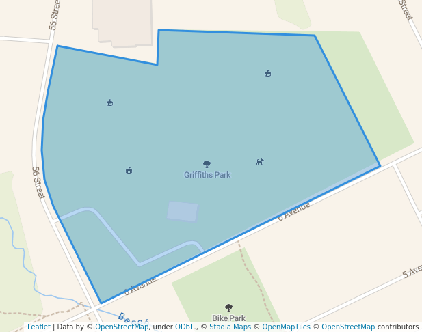 walking in Griffiths Park map in Edson