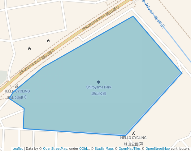 walking in Shiroyama Park map in Asaka