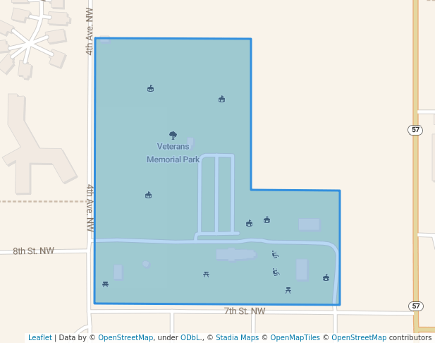 walking in Veterans Memorial Park map in Kasson