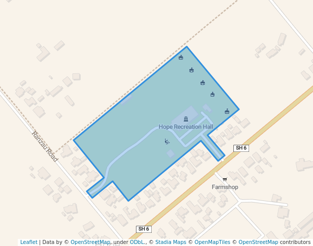 walking in Hope Recreation Reserve map in Hope