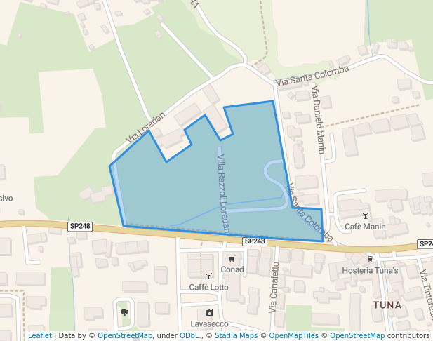 walking in Parco Villa Razzoli Loredan map in Asolo