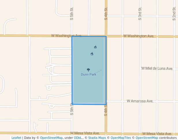 walking in Dunn Park map in Tucumcari
