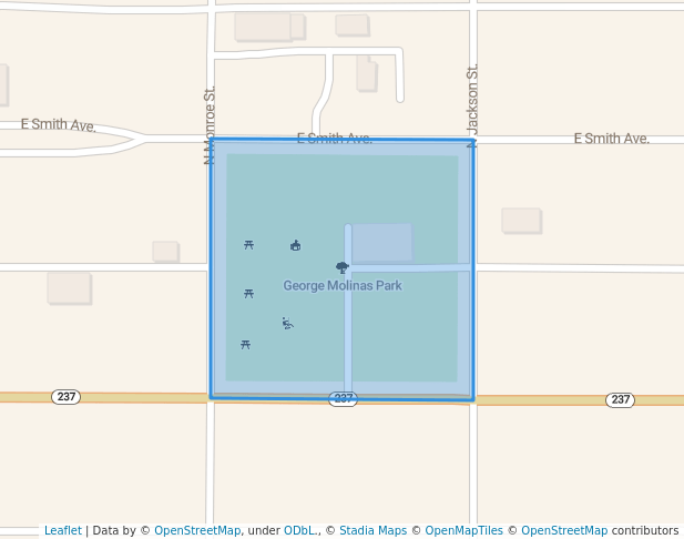 walking in George Molinas Park map in Tucumcari