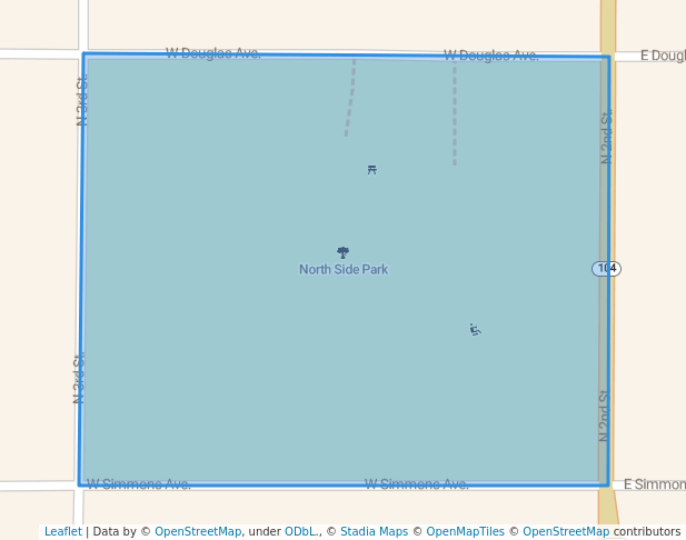 walking in North Side Park map in Tucumcari