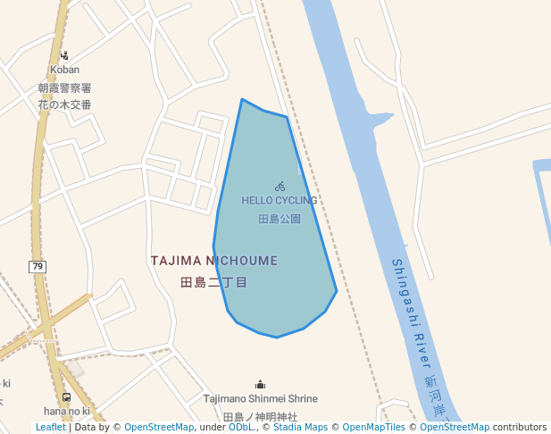 walking in Tajima Park map in Asaka