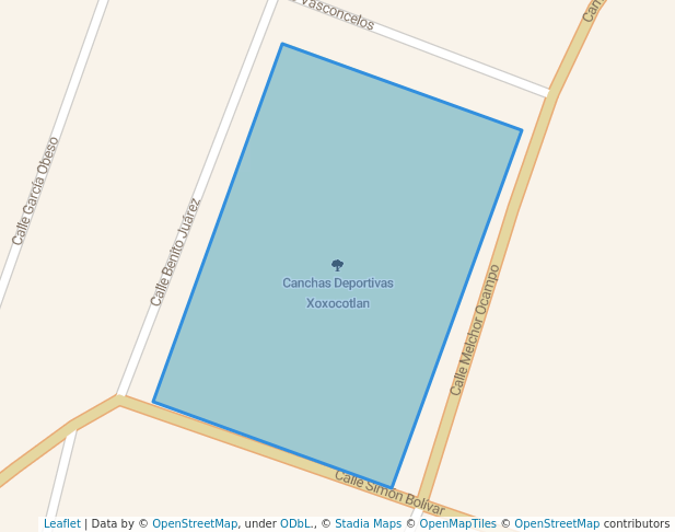walking in Canchas Deportivas Xoxocotlan map in Santa Cruz Xoxocotlán