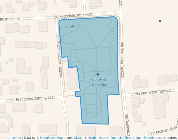walking in Parco diritti dei bambini map in Verona