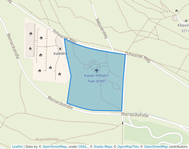 walking in Kaiser-Wilhelm-Park (KWP) map in Göttingen