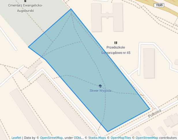 walking in Skwer Wygoda map in Białystok