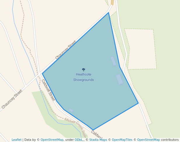 walking in Heathcote Showgrounds map in Heathcote