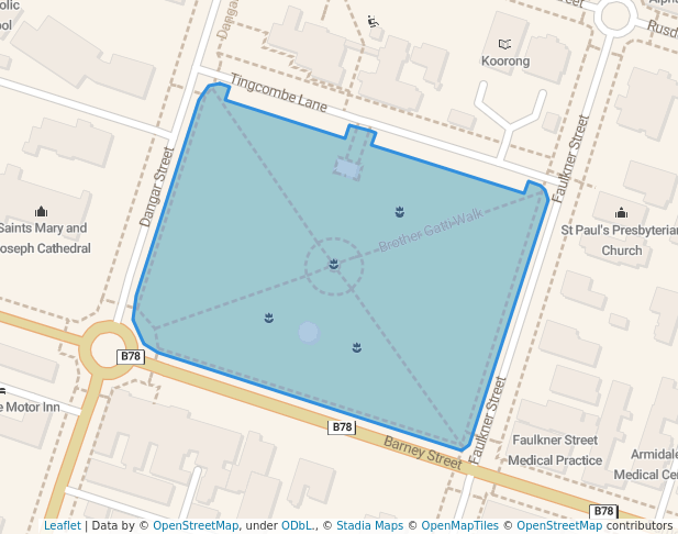 walking in Central Park map in Armidale