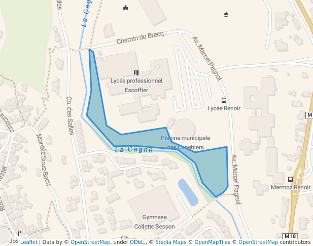 walking in parc des Bugadières map in Cagnes-sur-Mer