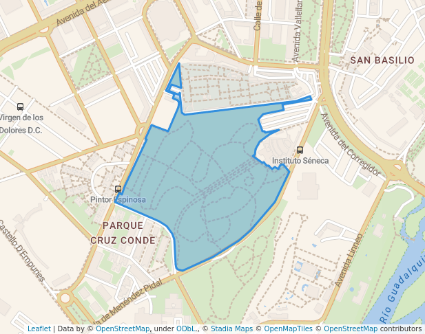 walking in Parque Cruz Conde map in Córdoba