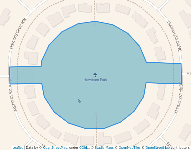 walking in Hawthorn Park map in Janesville