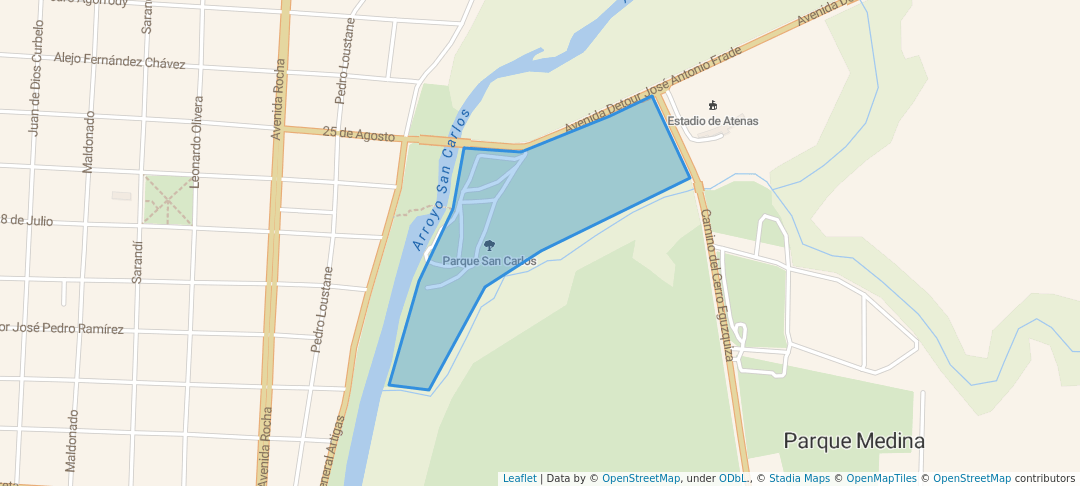 walking in Parque San Carlos map in San Carlos