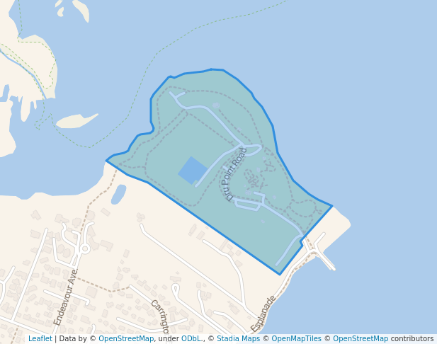 walking in Dru Point Bicentennial Park map in Margate