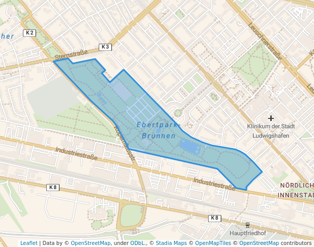 walking in Ebertpark map in Ludwigshafen am Rhein