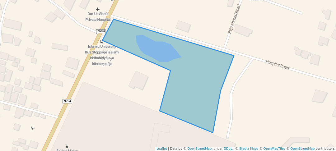 walking in Zia Park map in Kushtia