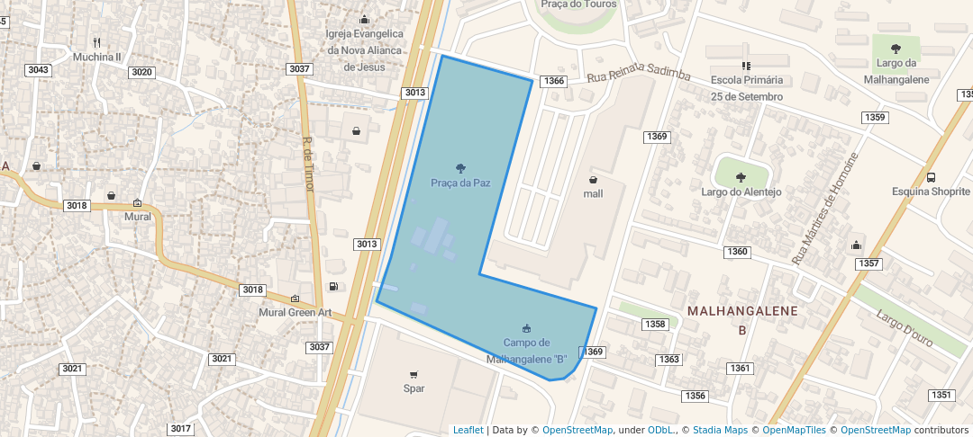 walking in Praça da Paz map in Maputo