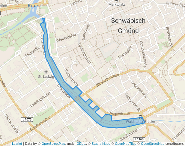 walking in Josefsbach und Turniergraben map in Schwäbisch Gmünd