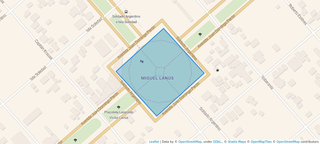 walking in Plaza Arturo Illia map in Garupa