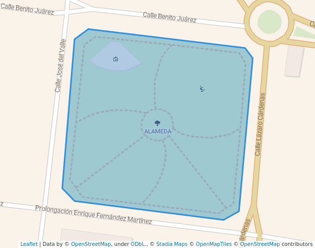 walking in ALAMEDA map in Apaseo el Alto