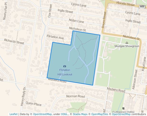 walking in Mudgee Park map in Mudgee