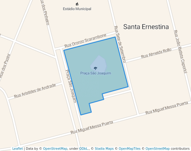 walking in Praça São Joaquim map in Santa Ernestina