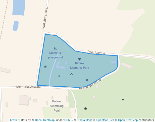 walking in Batlow Memorial Park map in Batlow