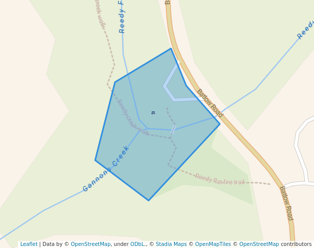 walking in Reedy Creek Park map in Batlow