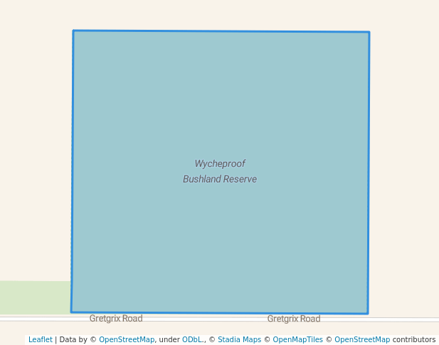 walking in Wycheproof Bushland Reserve map in Jeruk
