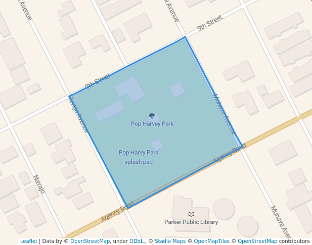 walking in Pop Harvey Park map in Parker