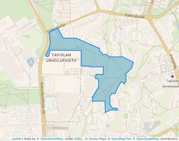 walking in Tuohipuisto map in Espoo