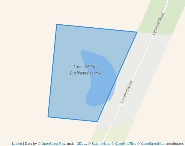 walking in Larundel I267 Bushland Reserve map in Bolton