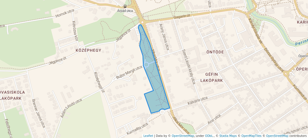 walking in Szent István park map in Szombathely