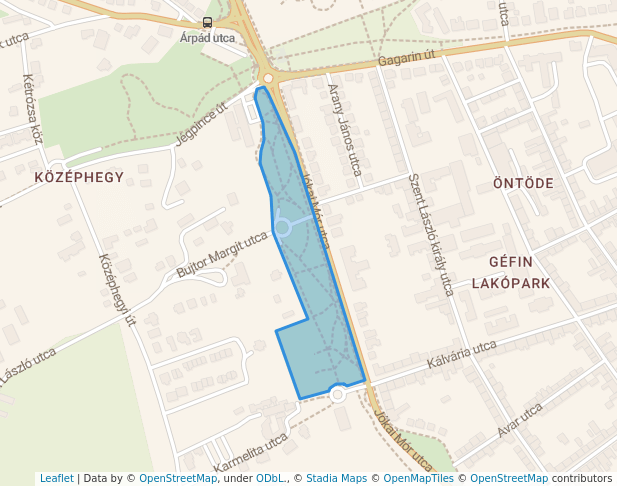 walking in Szent István park map in Szombathely