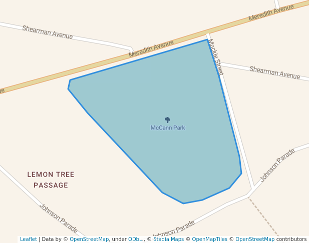 walking in McCann Park map in Lemon Tree Passage